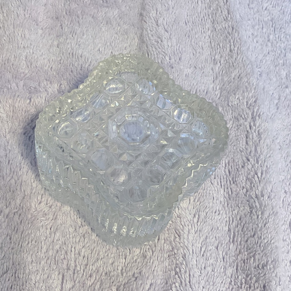 Vintage Retro Glass Pressed Trinket Box